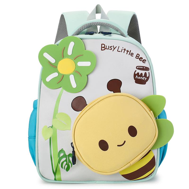 Kids' Cute Cartoon Bee Backpack for Kindergarten, Ages 3-6, Double Shoulder Design