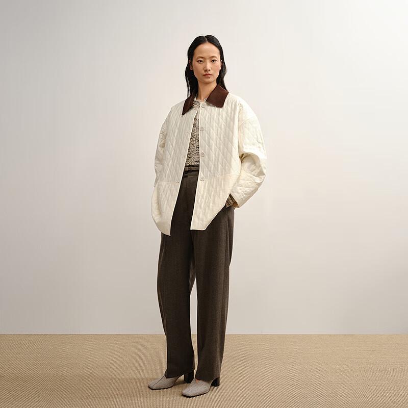 LESS Women's 2025 Autumn Loose Lapel Mid-Length Coat