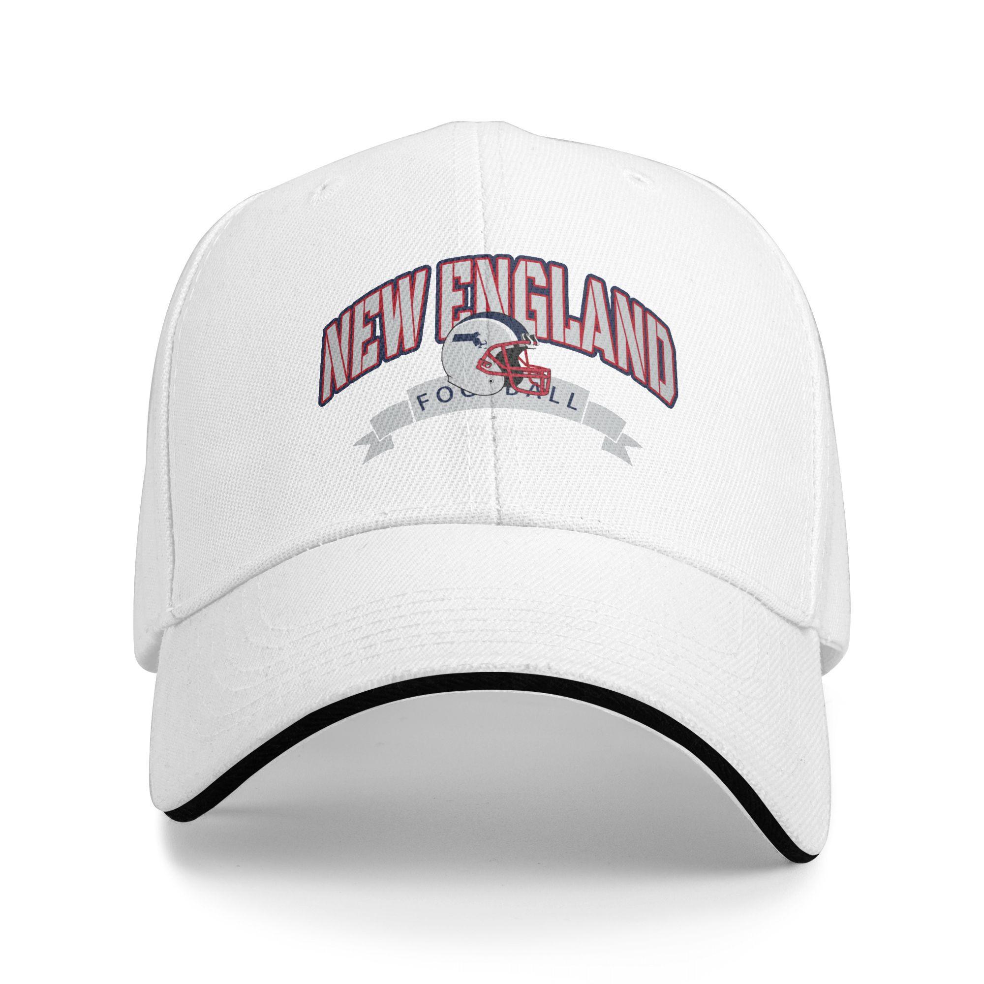 

1pc of New England Supporters Football Cap, City Supporters Baseball Hat, Adjustable Unisex Vintage Fan Cap One Size білий