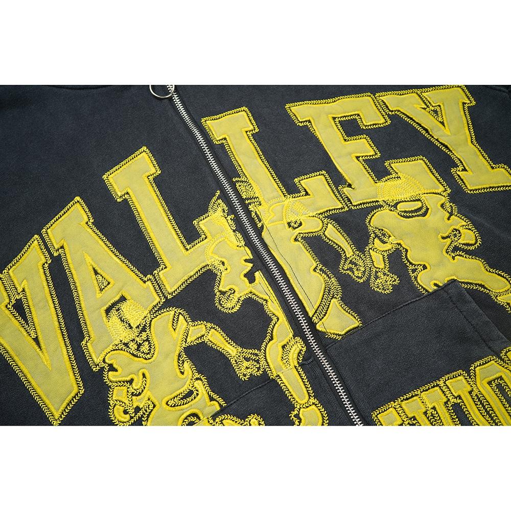 V123 Vale Forever VALLEY BLUZA ROZPINANA Z KAPTUREM Haftowana Modna Bluza Rozpinana na Zamek