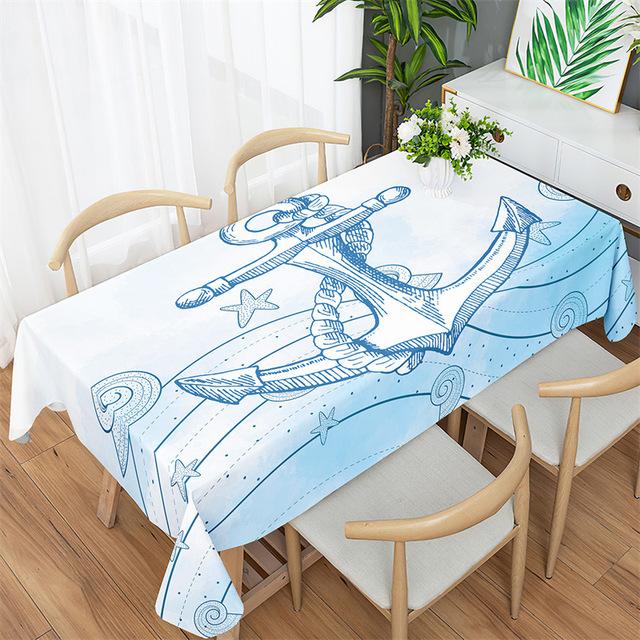 Ocean World Pattern Tablecloth Fashion Minimalist Tablecloth Home Office Square Tablecloth Anti -Fouling Dressing Tablecloth