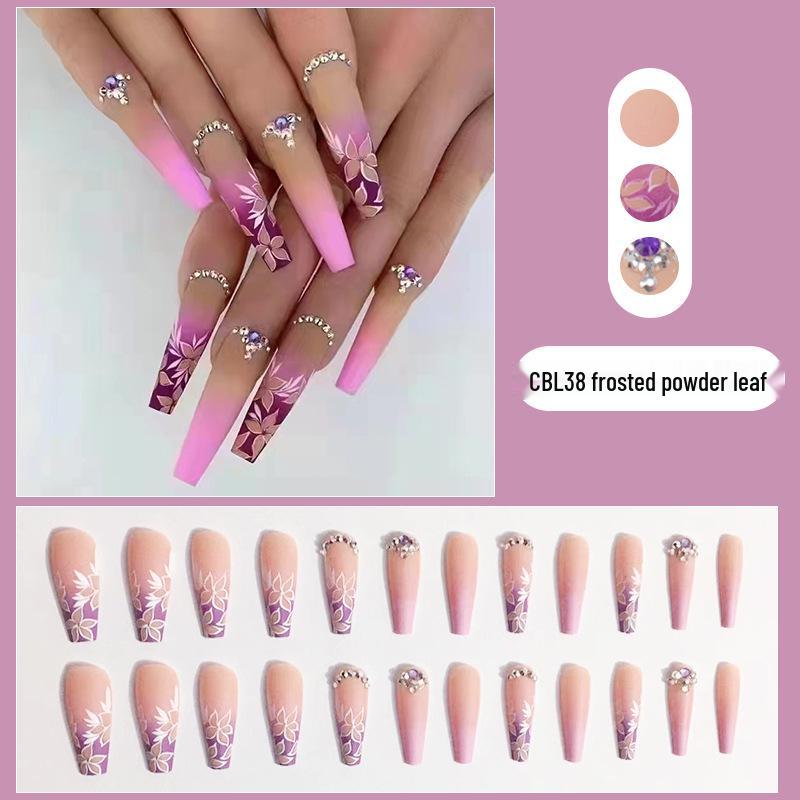 

Матовые блестящие кленовые листья стразы съемные накладные ногти