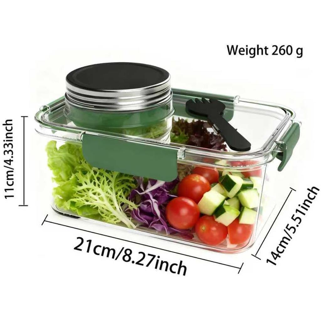 Food-Grade Pet Portable Salad Box Leak-Proof Condiment Compartment Food Storage Box Light Meal Lunch Box For Office Workers