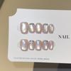 10Pcs Polka Dot Square Cat Eye Press On Nails With Star Design Handmade Reusable Fake Nails