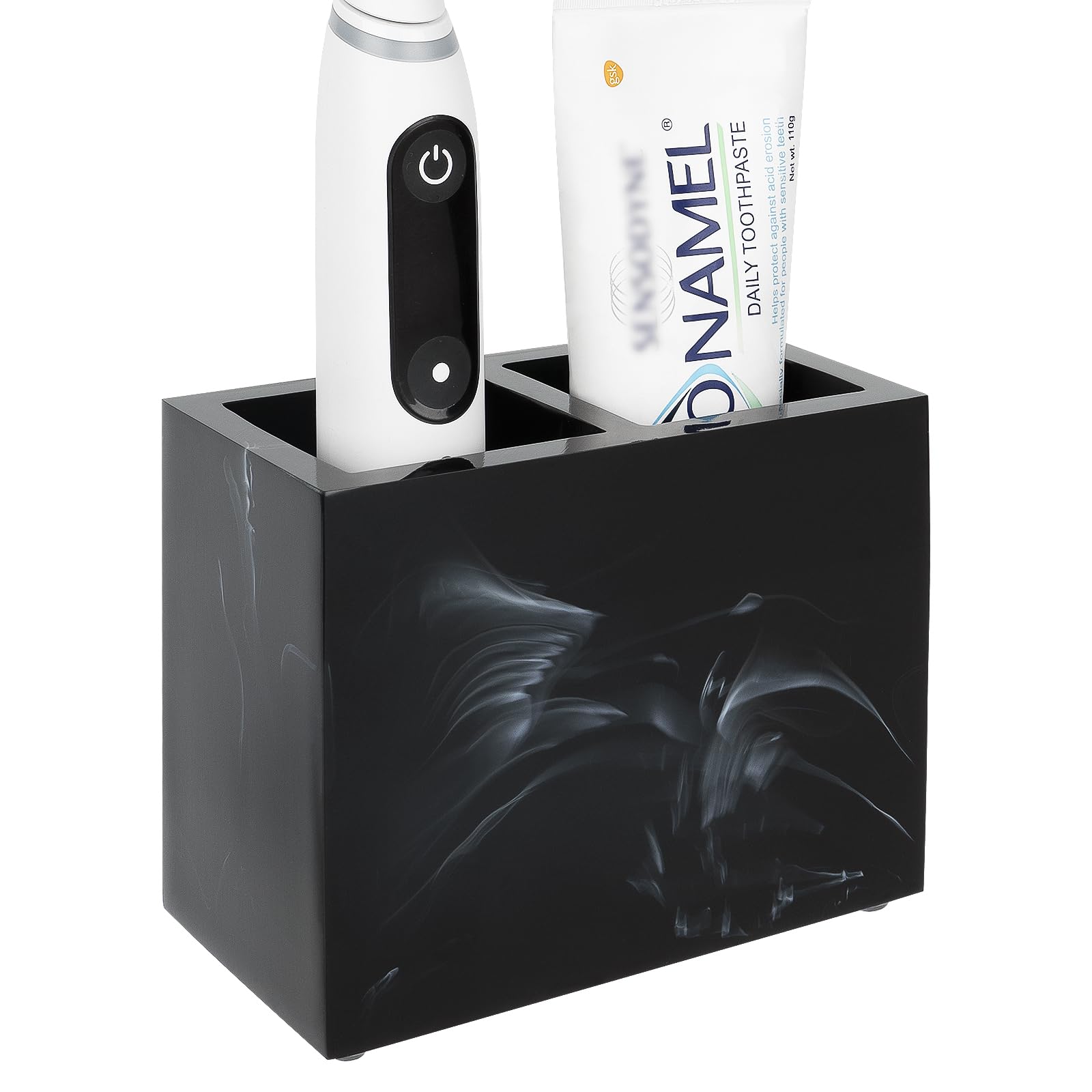 

Linkidea Настольный держатель для зубных щеток из смолы для зубной щетки, электрической зубной щетки и зубной пасты, совместимый с iO Philips и Aquasonic для ванной комнаты, чёрный