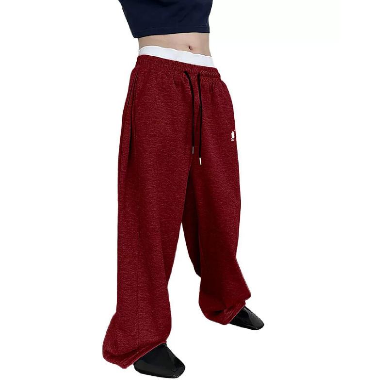 2026 Retro Y2k Street Fashion Simple Loose Sweatpants with Embroidered Pony, Versatile Casual Long Pants