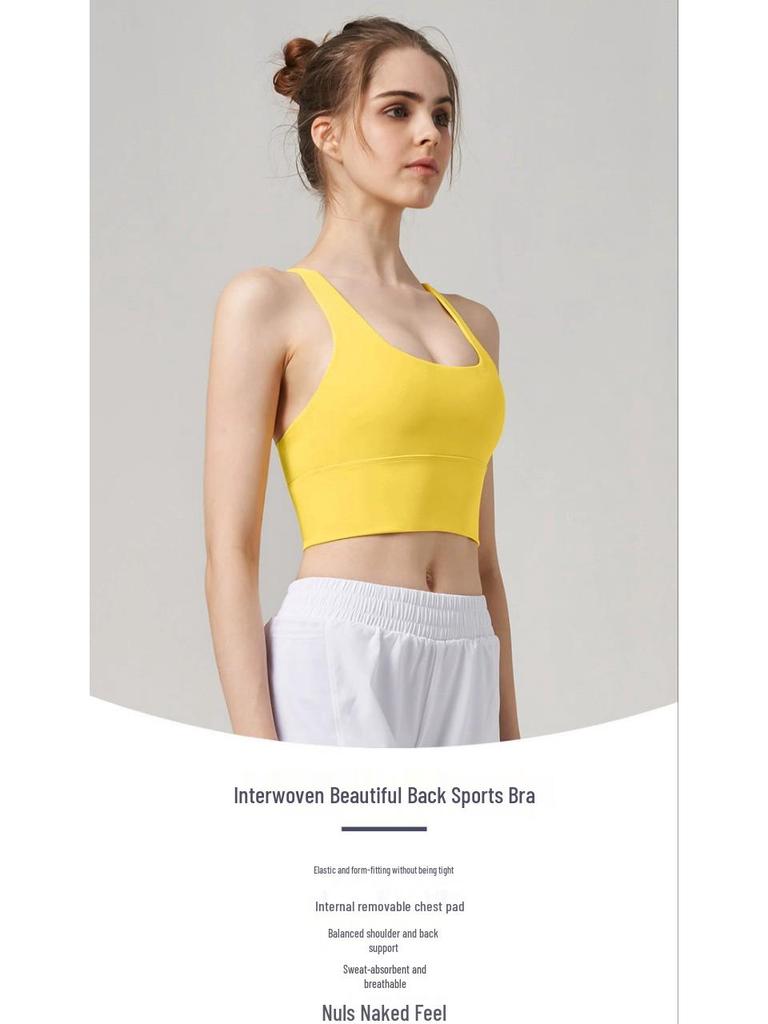 Damen Sport-BH mit hoher Intensität, stoßfest - Sommer Lauf- & Yoga-Weste mit schönem Rückendesign