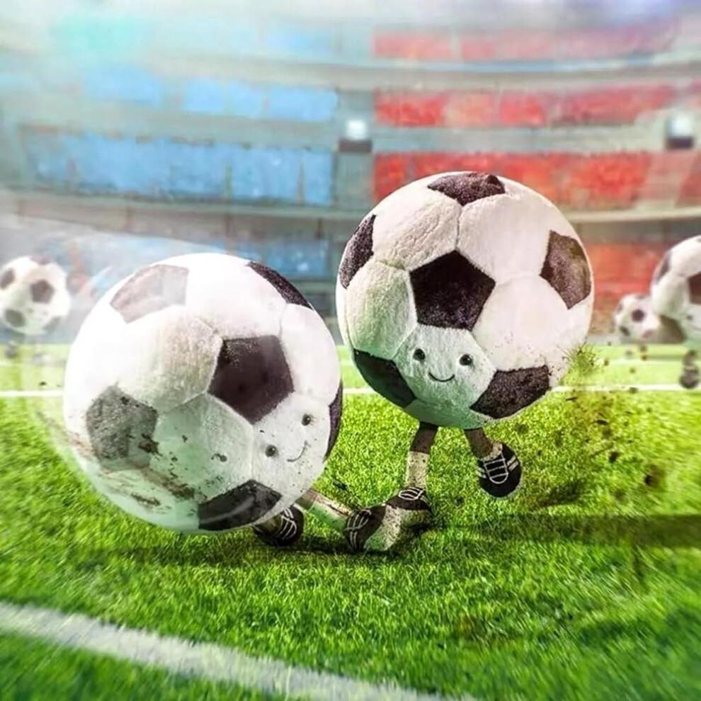 Football Plush Toy 11 Inch Soft Stuffed Soccer Ball with Legs Cute Sports Decor Gift for Kids