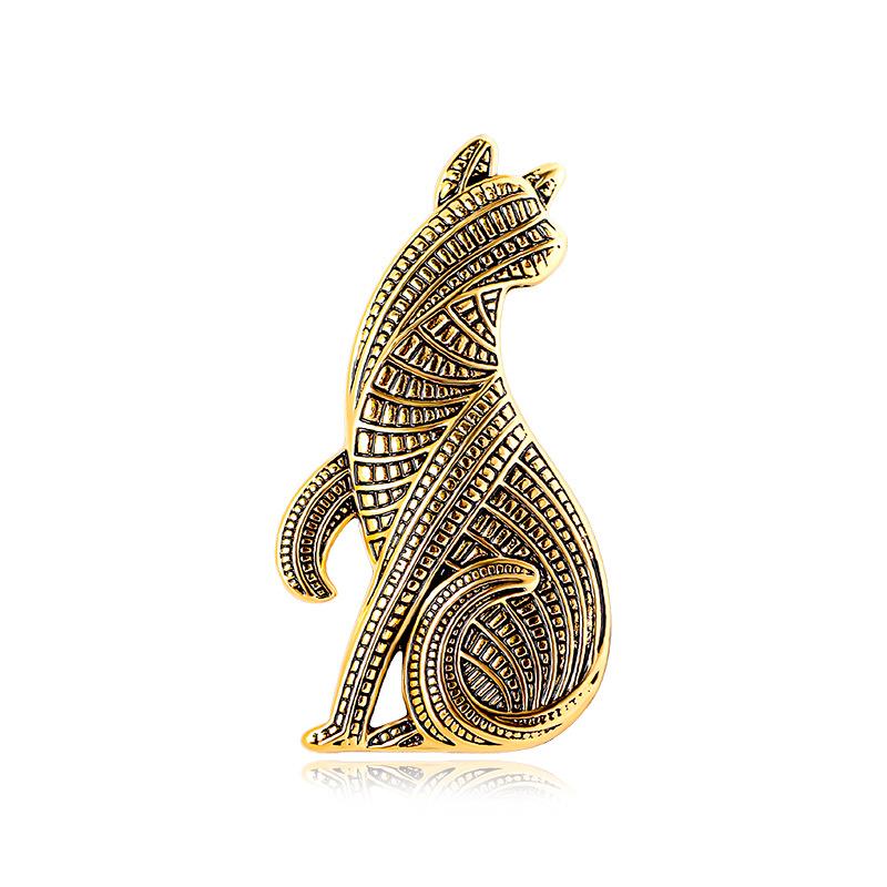 Medieval Animals, Abstract Animals, Cat Brooches, Retro Alloy Old Brooches, Personalized Niche Accessories