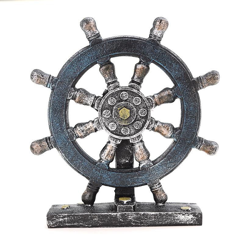 Creative Retro Rudder Compass Model Coffee Shop Window Display Table Props Decorations