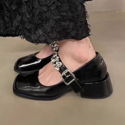 Projektant 2025 Nowe Damskie Buty na Obcasie Luksusowe Kryształowe Kwadratowy Czubek Wysokie Obcasy Sandały Sukienka Impreza Buty na Obcasie Lato Kobieta Czółenka