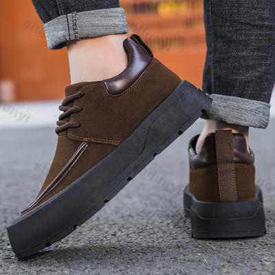Fashion Vintage Men Casual Shoes Autumn Winter New Outdoor Thicken Non Slip Cotton Shoes Comfortable Cross Tied Warm Plush Shoes
