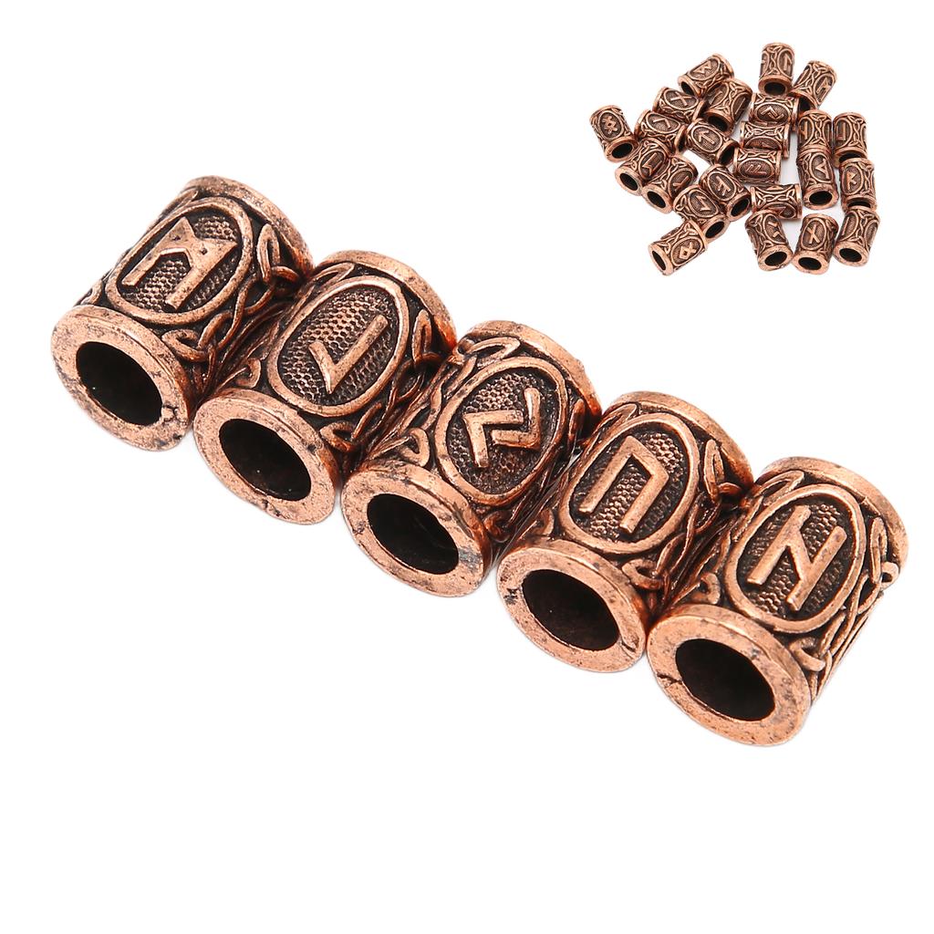 24pcs Viking Hair Beads Beard Vintage Hair Tube Beads for Hair Braiding Bracelet Pendant Necklace