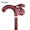 Brown Phoenix Wooden Single Joint Fashion Walking Stick Decorative Cospaly Cane Halloween Mace Crutch  Wand Crosier 97cm