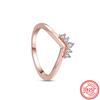 925 Sterling Silver Rings for Women Original Infinity Love Heart Engagement Wedding Ring Rose Gold Zircon Luxury Jewelry Gift