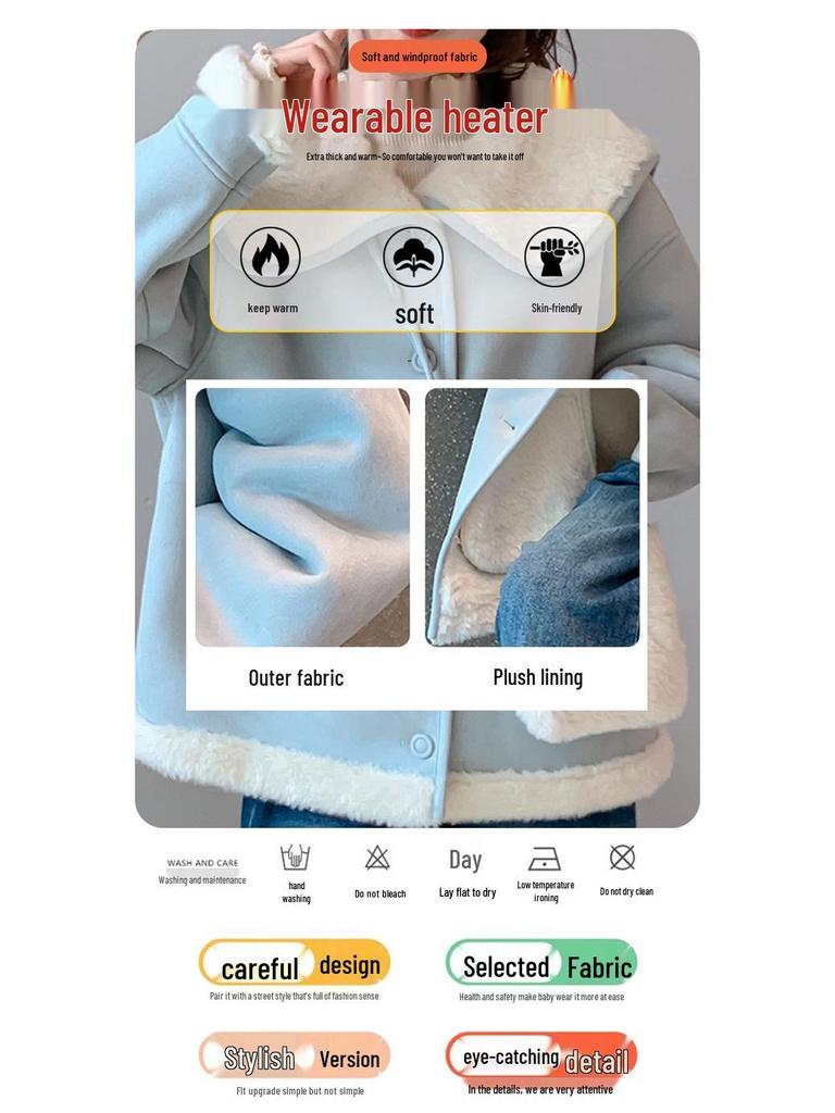 Girls' Lambswool Fleece Lined Coat - 2025 Autumn/Winter Collection