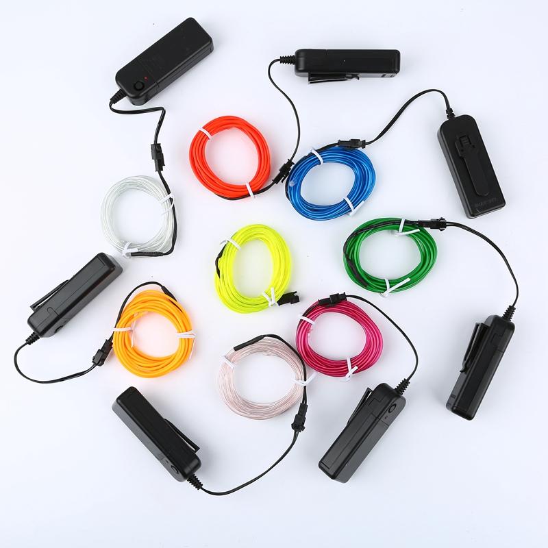 1M 3M 5M Neon Glow EL-Drahtseil mit Adapter Neonlicht Flexibles LED-Lichtband für Auto Party Tanzatmosphäre Dekoration