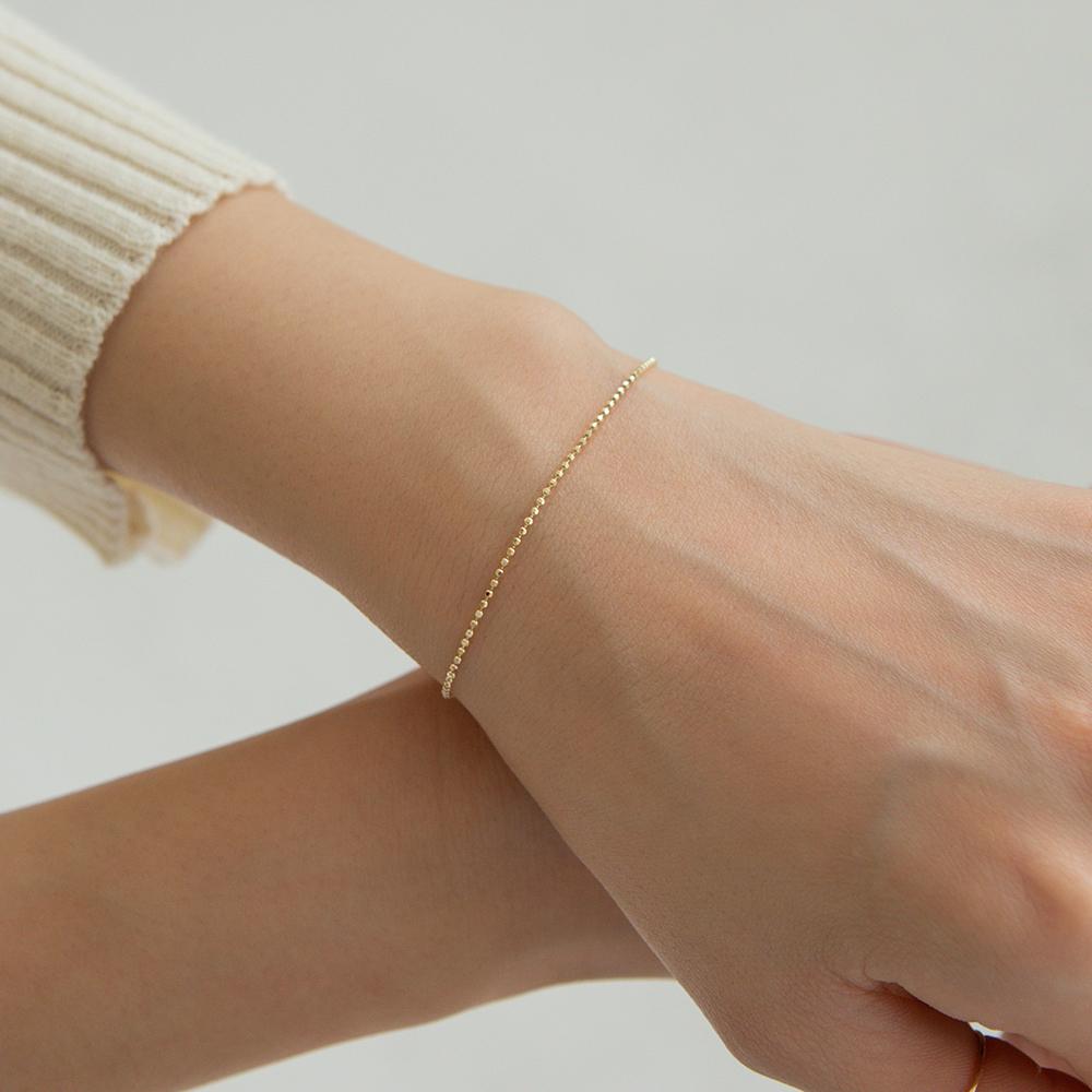 Lunne 14K Cut Stone Ball Bracelet (14K Gold) #Br04