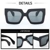 Lunettes de soleil fashion à monture large pour un style haut de gamme pour femmes, lunettes de soleil carrées polyvalentes anti-ultraviolets, best-sellers pour la photographie de rue pour hommes