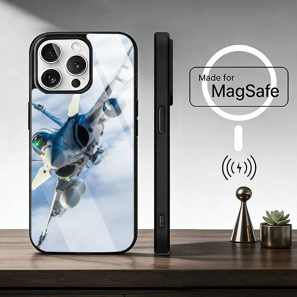 F-Fighter F35 F-22 Lightning Phone Case For iPhone17,16,15,14,13,12,11 Plus,Pro Magnetic For Magsafe Wireless Charging