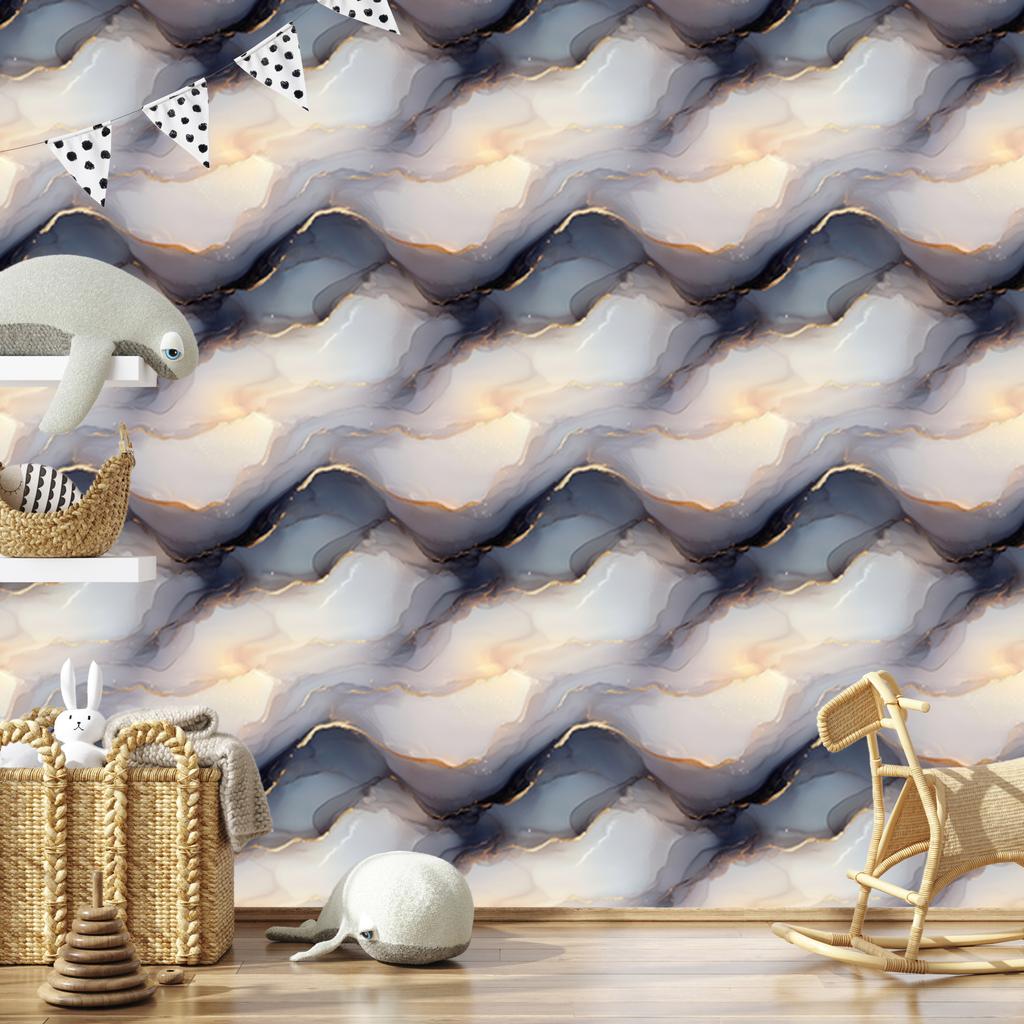 Ink Wallpaper Light Gray, Gray and Cream 50x1000
