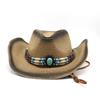 Ethnic Style Cowboy Sun Hat With Wide Brim Breathable Straw Summer Sun Protection For Men Women