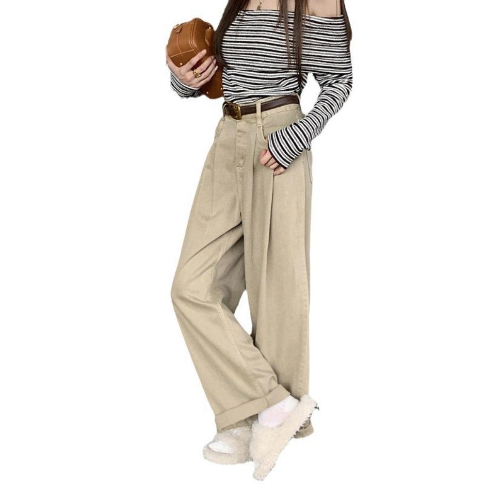 Korean loose wide-leg pants casual jeans women's spring and autumn new versatile drape floor-mopping jeans tide