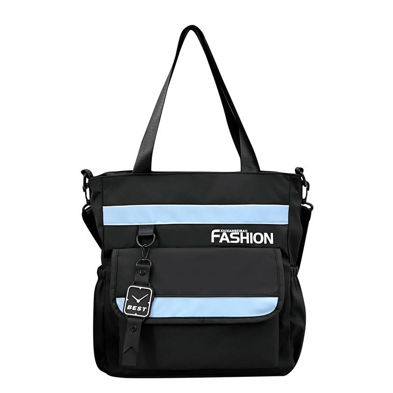 Schultertasche für Junior High School Schüler Farbkontrast Mehrfachfächer Umhängetasche Unisex Große Kapazität Tragetasche