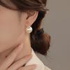 Real 925 Sterling Silver Fashion Classic Pearl Round Stud Earrings for Women Gift Birthday Present Jewelry