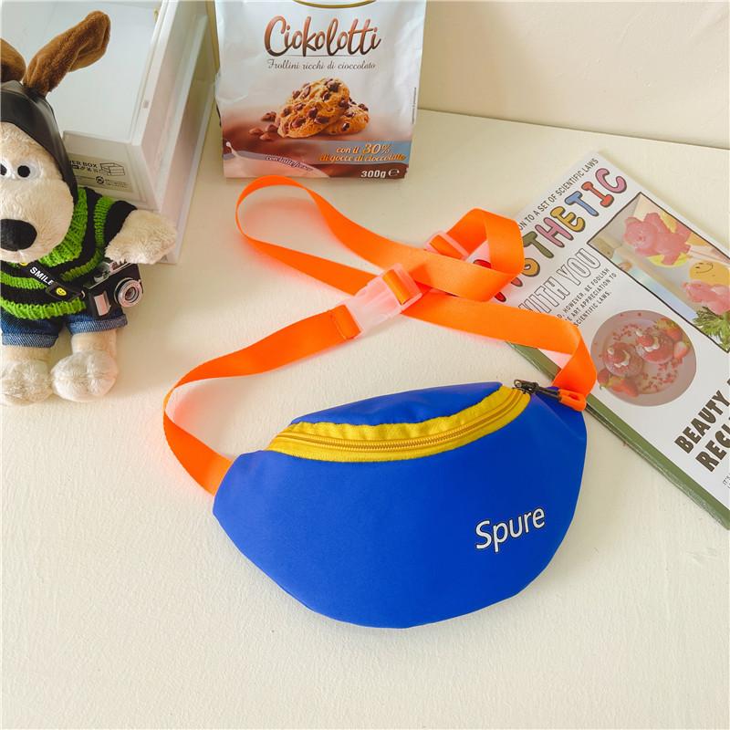Stylish Childrens Canvas Crossbody Bag With Zipper Closure For Kids In Multiple Colors синий
