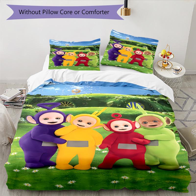Teletubbies Moonlit Adventure 3‑Piece Bedding Set,Soft Duvet Cover with 34 Pillowcases,Multi‑Scene Home Dorm Use,Ideal Gift for Birthday & Holiday