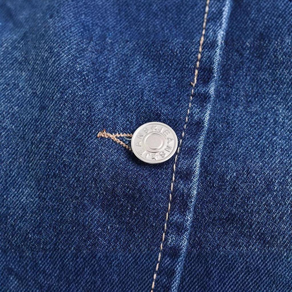 2024 Winter Women's European & American Style Fashionable Casual Denim V-Neck Sleeveless Vest