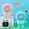 USB Rechargeable Mini Robot Cartoon Fan - Silent Portable Desktop Fan for Kids