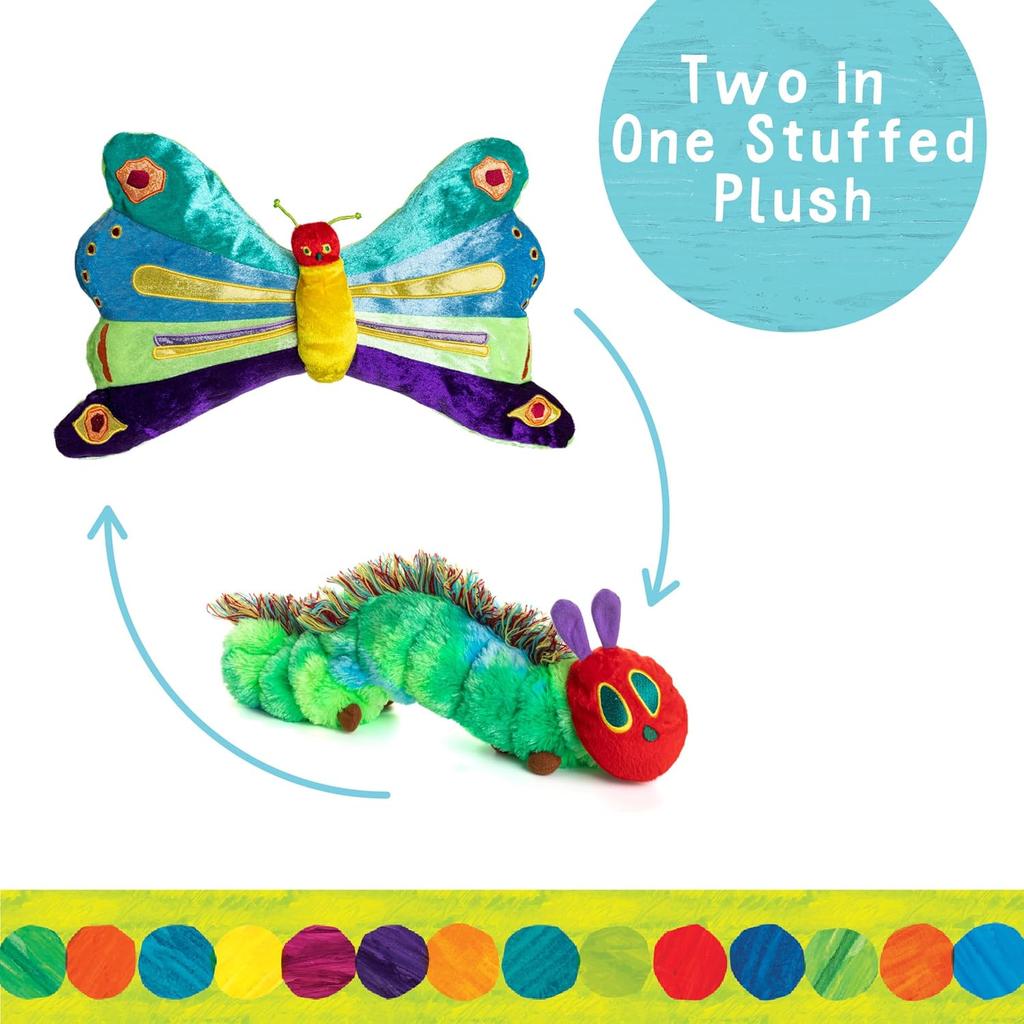 KIDS PREFERRED World of Eric Carle, The Very Hungry Caterpillar Butterfly Reversible Stuffed Animal Plush Toy, 16"