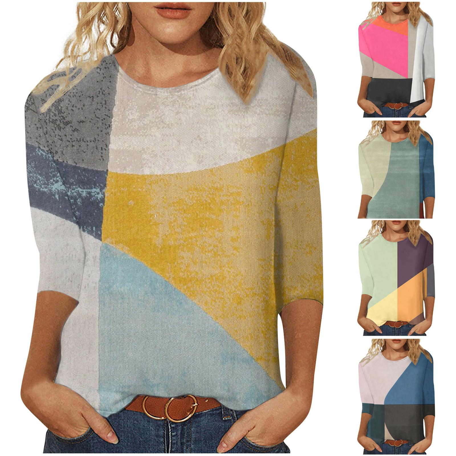 

Женская летняя свободная рубашка с короткими рукавами и принтом, круглый вырез спереди и плечо, винтажный топ с короткими рукавами