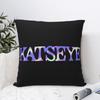 Katseye Hand-Drawn Logo Square Pillow Cases Cushion Cover Vintage Zipper Decorative Pillowcase For Home 40*40Cm