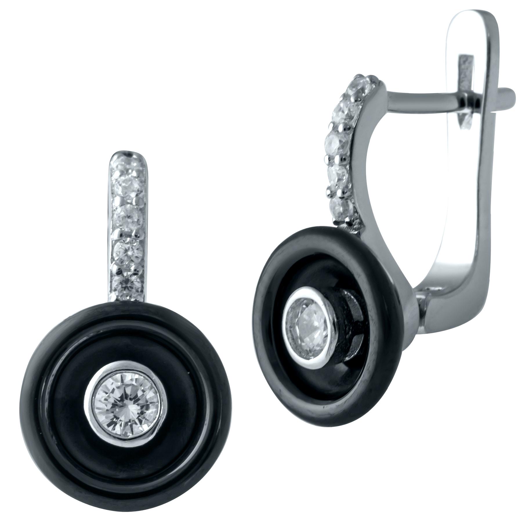 

Silver earrings with , ceramics (1909522)