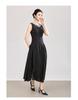 High-Quality Beaded Tencel Crepe Waist-Cinched French Aristocratic Style Tea Party Dress for Women