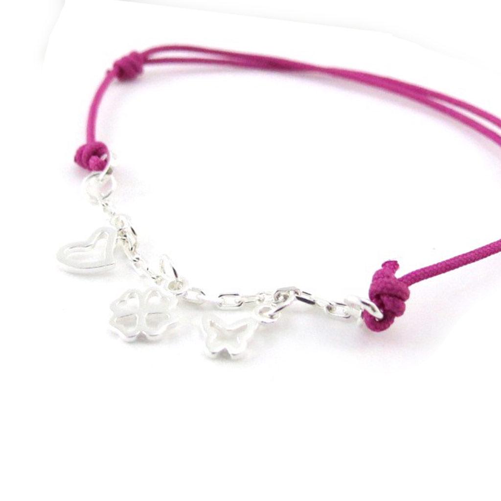 Les Trésors De Lily [J0818] - Sølvarmbånd 'Happiness' sølvrosa - 35x10 mm