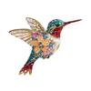 Acrylic Hummingbird Hanging Decoration Indoor Outdoor Garden Yard Window Wall Hanging 2D Flat Flower Colorful Bird Ornament