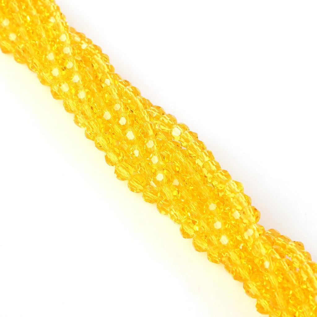 4mm Faceted Round Glass Beads, Handmade Crystal-Plated, Colored DIY Accessories
