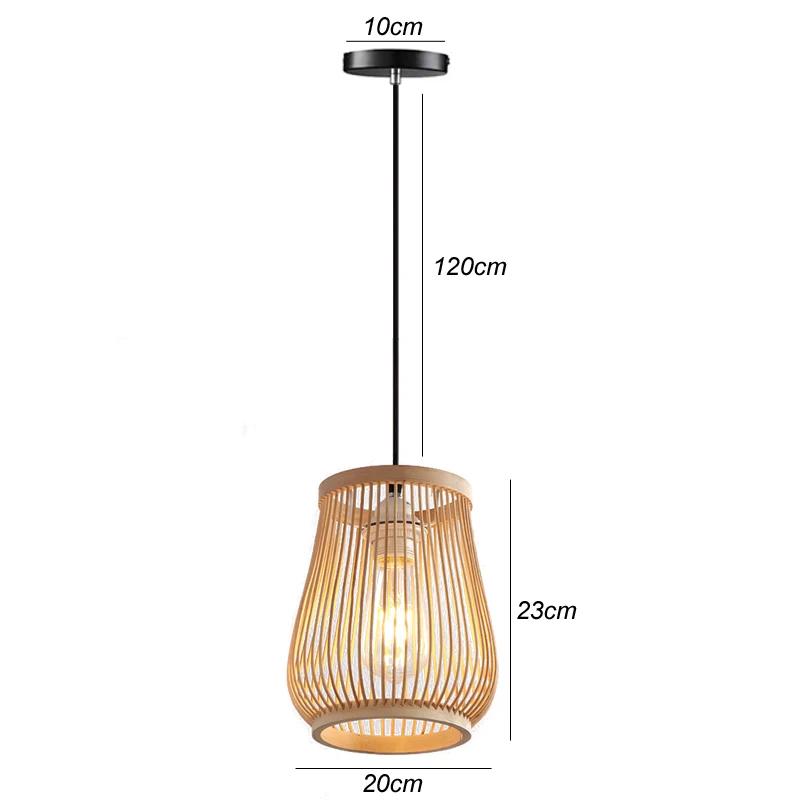Bamboo Pendant Lights Hand Woven Ceiling Weaving Chandelier Lamp Rattan Wicker Hanging LED Fixtures Home Bedroom Bamboo Art Lamp