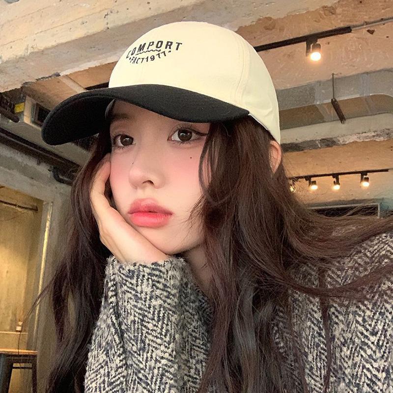 Women Embroidery Letters Baseball Cap Japanese Korean Patchwork Cotton Peaked Caps Female Girl Outdoor Sports Sunshade Hat
