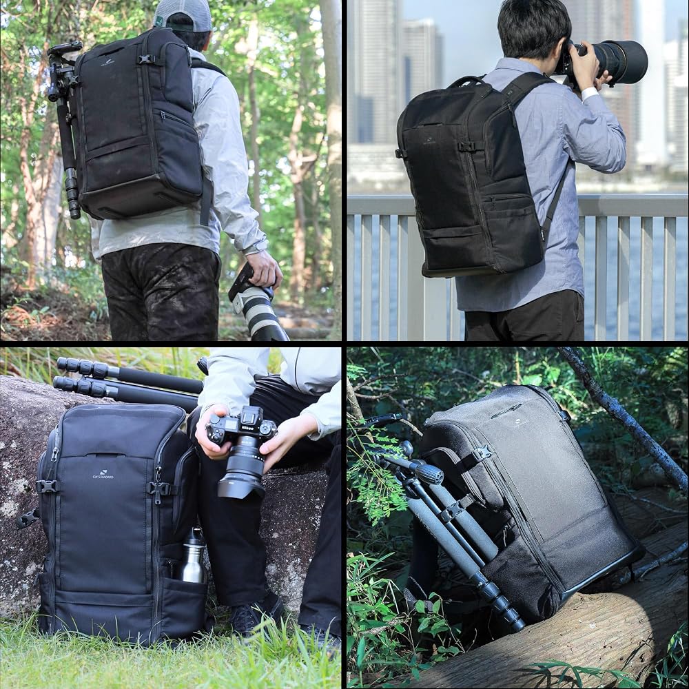 HAKUBA Camera Bag GW-STANDARD Ridge Backpack 27 AZ Black AMZSGWSR-BP27 Lightweight, Large Capacity, Access from Both Sides, Camera Backpack 4977187005