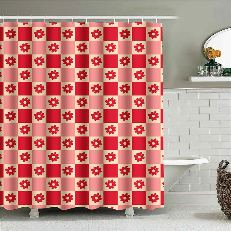 Beautiful Flower Printed Shower Curtain Bathroom Decor Waterproof Fabric Shower Panels Home Decoration