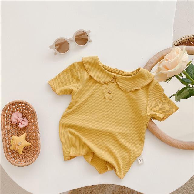 Summer Girls' Ice Silk Peter Pan Collar Short Sleeve T-Shirt – Solid Color, Thin Style, Versatile Children's Top.