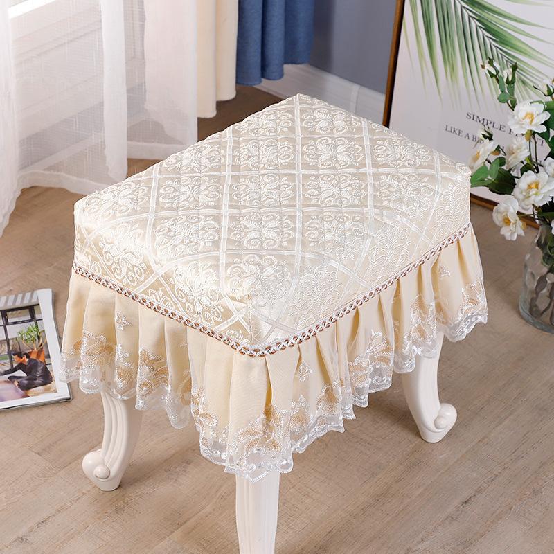 

Piano Bench Cover 30x30 Flower Pattern Skirted Square Stool Cover Vanity Stool Living Room Shoe Bench Universal Chair Cover 30x30-1pc