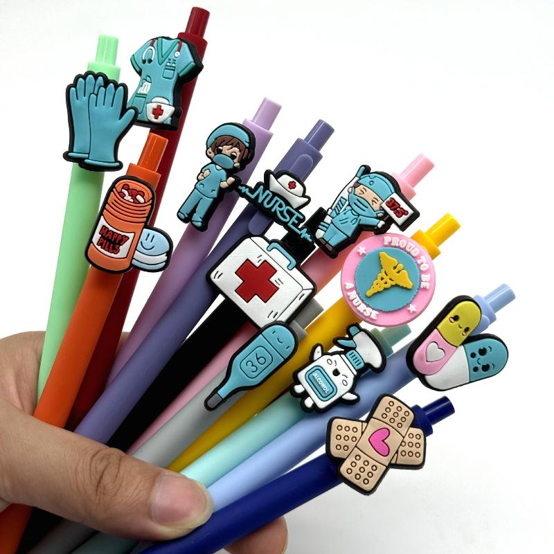 6/10 Stück Krankenakte Stifte Krankenschwester Arzt Schreibgelstifte Tag der Krankenschwester Geschenk Student Einziehbarer Kugelschreiber