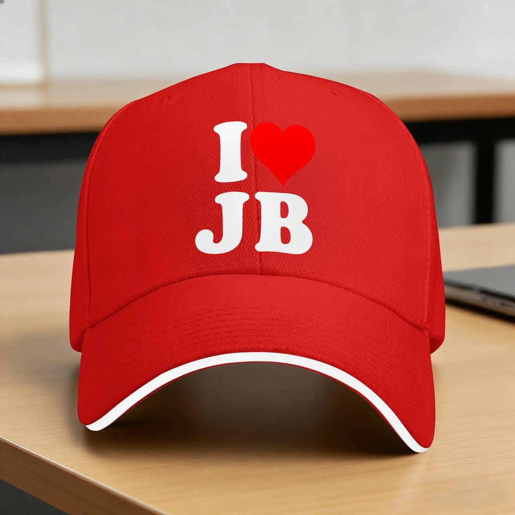 I Love Jb Heart Baseball Cap Outdoor Sports Dropshipping Hip Hop Hats Couple Women Street Style Custom Diy Baseball Caps