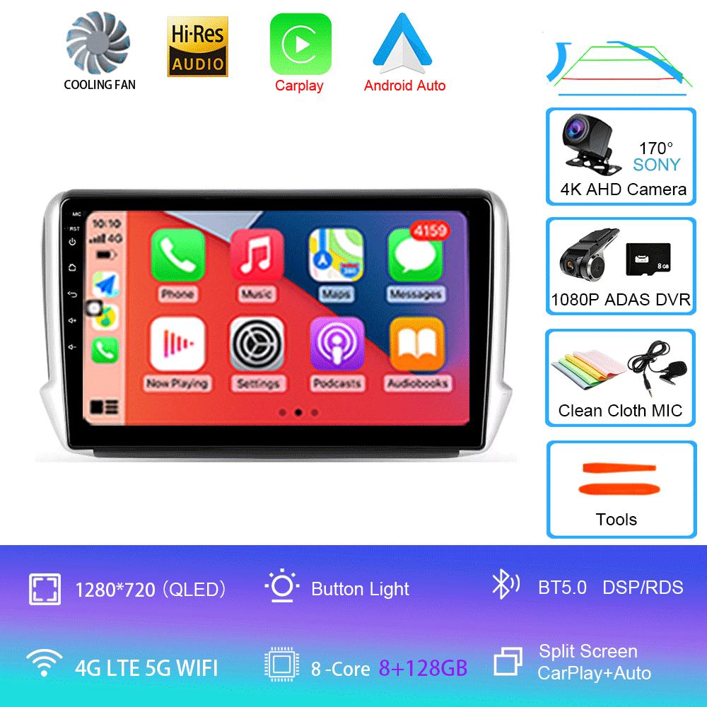 For Peugeot 2008 208 Series 2012 2013 2014 - 2018 Car Radio Android 14 Navigation Multimedia Player Carplay Auto Stereo BT Video